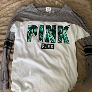 PINK long sleeve tee with open back